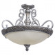 Plafonnier argenté country 4 ampoules 53 cm