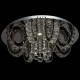 Plafonnier argenté crystal 3 ampoules 22 cm 