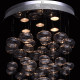 Plafonnier argenté megapolis 5 ampoules 77 cm 