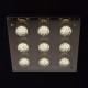 Plafonnier argenté techno 9 ampoules 8 cm 