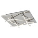 Plafonnier carré modern, chrome et acrylique, 4 ampoules