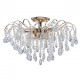 Plafonnier doré crystal 6 ampoules 38 cm
