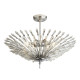 Plafonnier fan, chrome et cristal, 6 ampoules