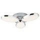 Plafonnier lori 44 cm, en chrome et verre