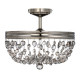 Plafonnier malia, nickel poli et cristal, 3 ampoules