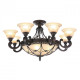 Plafonnier marron country 12 ampoules 50 cm