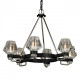 Plafonnier noir loft 6 ampoules 250 cm
