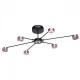 Plafonnier noir techno 6 ampoules 23 cm