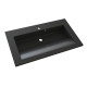 Plan de toilette Slide simple ou double vasque en polybéton SolidSurface noir granité 80