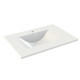 Plan de toilette Wave simple vasque en polybéton blanc brillant 80 cm