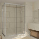 Porte de douche coulissante et retour 140x80x200cm - Verre trempé 6 mm - Profilé chrome - CHROMED CRUSH Aurlane - PACF494