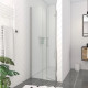 Porte de douche double battant 80x200cm - Verre trempé transparent 6mm - Profil Chromé FLAPPY CHROMED Aurlane - FAC225