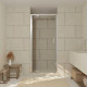 Porte de douche pivotante 80x200 cm - Verre trempé 6 mm - Profilé chrome - CHROMED CRUSH Aurlane - FAC773