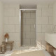 Porte de douche pivotante 90x200 cm - Profilés chrome - Verre trempé 6 mm - CHROMED CRUSH Aurlane - FAC774