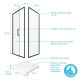 Porte de douche Pivotante et retour profilés noir + receveur à poser - 80x80x204cm - CRUSH PIVOTANTE Aurlane - FAC398 