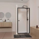 Porte de douche pivotante Noir 70-80x185cm - Extensible de 69 à 80 cm - BLACK SLIDE 70 80 Aurlane - FAC1131