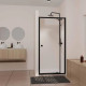 Porte de douche pivotante Noir 80-90x185cm - Extensible de 78 à 90 cm - BLACK SLIDE 70 80 Aurlane - FAC1132