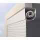Porte de garage gris clair à enroulement lames de 75mm - pose sous linteau intérieur - Dimension au choix 