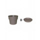 Pot et soucoupe cocoripot diametre 23cm h17cm- chapelu- coloris au choix Taupe