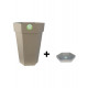 Pot et soucoupe hexaline diametre 49cm h66cm - riviera - Coloris au choix Taupe