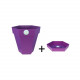 Pot et soucoupe hexaline diametre 30cm h27cm - riviera - Coloris au choix Prune