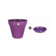 Pot et soucoupe soleilla diametre 40cm h36cm - riviera - Coloris au choix Prune