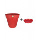 Pot et soucoupe soleilla diametre 60cm h54cm  - riviera - Coloris au choix Rouge