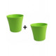 Pot laurea rond diametre 18cm h17cm chapelu-lot de 2- Coloris au choix Vert