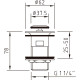 Vidage universel métallique quick-clac avec trop-plein 1 1/4' - Chromé - STANDARD HIDRAULICA - 96254 