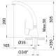 Mitigeur pour évier NF Smart EcoNature Cold Open C3 avec bec en forme de tube - 280 mm - Chromé - STANDARD HIDRAULICA - 99265C 