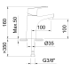 Mitigeur pour lavabo Go! avec vidage synthétique - 100 mm - Chromé - STANDARD HIDRAULICA - 61833 