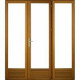 Porte fenêtre 3 vantaux en bois exotique hauteur 215 x largeur 180 (cotes tableau)