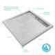 Receveur en acrylique blanc effet pierre 80x80x4 cm - Grille linéaire chrome - MOON Aurlane - FAC608 