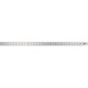 Règle graduée en acier, Long. : 250 mm, Larg. : 13 mm, Epaisseur 0,5 mm, Graduation du bord supérieur : 1/2 mm, Graduation du bord inférieur : 1/1 mm
