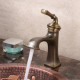 Robinet lavabo surélevé style classique en laiton solide doré 