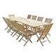 Salon de jardin en teck batan 10 chaises