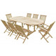 Ensemble de jardin en teck premium milana 6 chaises 2 fauteuils jenae