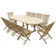 Ensemble de jardin en teck premium milana 8 chaises 2 fauteuils jenae