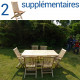 Ensemble salon de jardin en teck serang 4+2 chaises 2 fauteuils - bundle chaises 