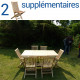 Ensemble salon de jardin en teck serang 6 chaises + bundle 2 chaises 