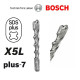 Pack de 3 forets à béton à queue SDS-Plus X5-L SDS-plus-7 Ø8mm longueur 160mm BOSCH 2608587745 
