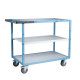 Servante mécano-soudée 3 plateaux mélaminé 1000 x 600 mm roues TPE 250 kg - 880702122