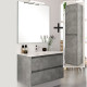 Ensemble meuble de salle de bain 80cm simple vasque + colonne de rangement iris - ciment (gris)