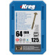 Vis à trous de poche HD 64 mm Protec-Kote™ Maxi-Loc, Filetage épai, 125 - KREG - SML-C2X250-125-INT