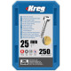 Vis à trous de poche Kreg 25 mm Revêtu de Zinc Pan-Head, Filetage épai - KREG - SPS-C1-250
