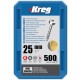 Vis à trous de poche 25 Revêtu de Zinc Pan-Head, Filetage épai, 500 - KREG - SPS-C1-500-INT
