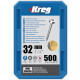 Vis à trous de poche Kreg Revêtu de Zinc Pan-Head, Filetage fin - SPS-F125-500-INT
