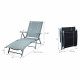 Transat réglable jawa chill noir pliable qualité supérieure aluminium 