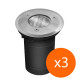 Support de spot sol GU10 extérieur encastrable - Forme - Rond