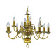 Suspension 12 ampoules flemish, en laiton antique